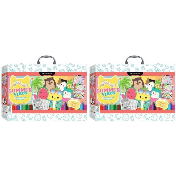 2x Kaleidoscope Squishmallows Ultimate Colouring Carry Case Summer Vibes 8y+