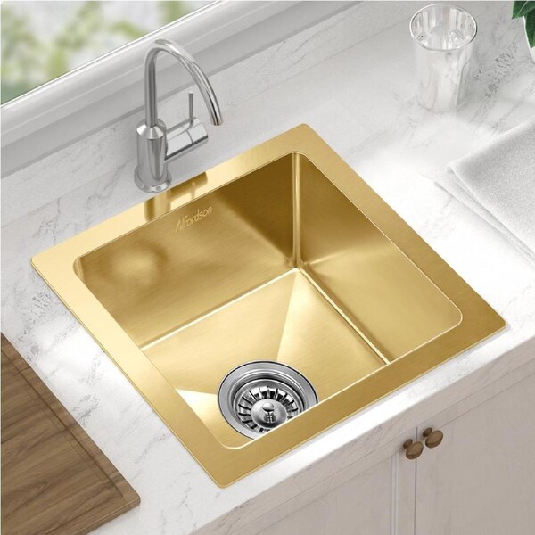 ALFORDSON Kitchen Sink Stainless Steel Basin 340X310MM Gold