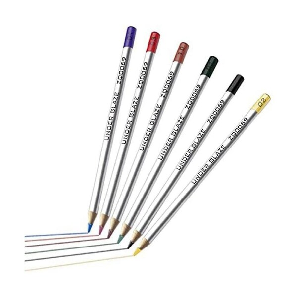 6Pcs Underglaze Pencils, Underglaze Pencils for Pottery,Underglaze Pencil Precision Underglaze Penc