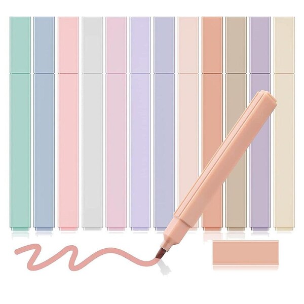 Aesthetic Highlighters Cute Colors Bible Highlighters And No Bleed With Soft Tip 12 Color Aesthetic