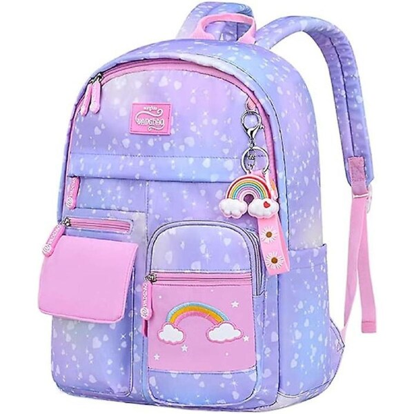 School Backpack for Girls Large Capacity Backpack Starry Sky Rucksack Bag Children Daypack for Teen Girl ,Starry Sky Purple