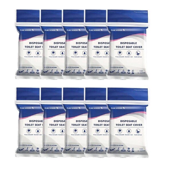 10PCS Disposable Water Soluble Toilet Seat Cover Travel Hygiene Paper Mat
