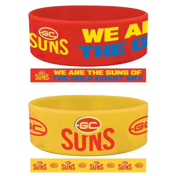 Gold Coast Suns Set of 2 Wrist Bands