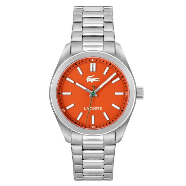Lacoste Stainless Steel Orange Dial Men's Watch - 2011353