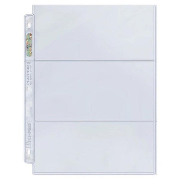 Ultra Pro: 3-Pocket Platinum Page with 3-1/2 X 7-1/2 Pockets