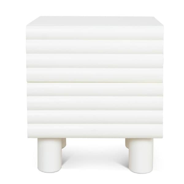 Vasuda 48cm Bedside Table - White