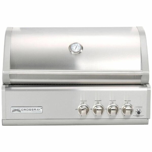 Crossray 4 Burner Infra-Red In-Built Gas BBQ Griller Outdoor Kitchen Silver
