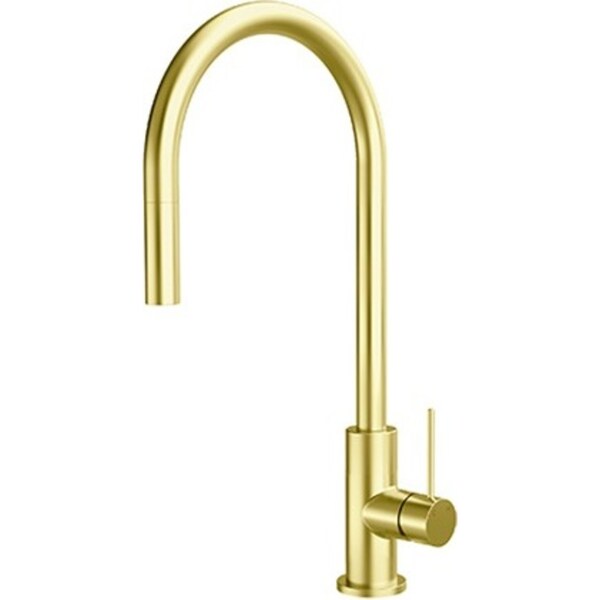 Belling Stainless Steel Gooseneck Pull-Out Mixer Tap Kitchen Faucet Gold