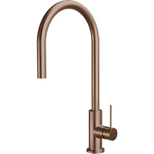 Belling Stainless Steel Gooseneck Pull-Out Mixer Tap Kitchen Faucet Rose Gold