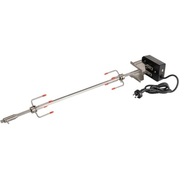 Crossray Stainless Steel Rotisserie Kit w/ Motor for 4 Burner Barbecue BBQ