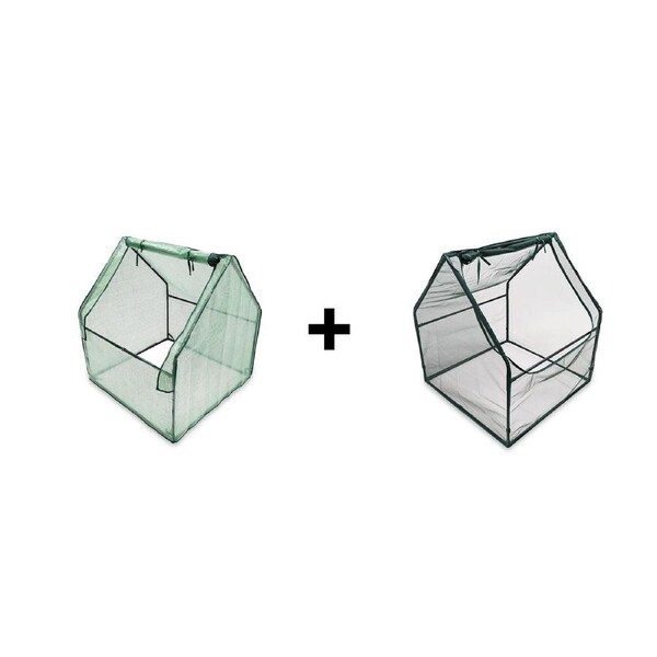 Greenlife Square Drop Over Greenhouse with PE Cover + Netting Cover - 900 x 900 x 1020mm