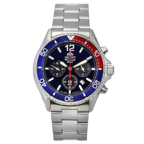 Orient Chronograph Black Dial Solar Diver Analog RA-TX0201L10B 200M Mens Watch