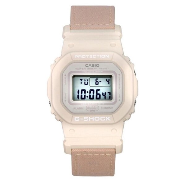 Casio G-SHOCK Digital Organic Pink Cloth Strap GMD-S5600CT-4 200M Ladies Watch