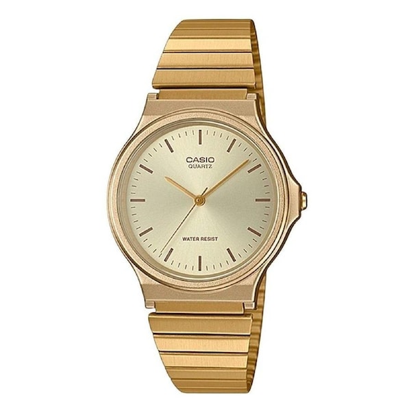 Casio Analog Golden Stainless Steel Champagne Dial Quartz MQ-24G-9E Mens Watch