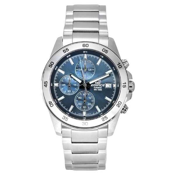 Casio EDIFICE Chronograph Stopwatch Blue Dial Quartz EFR-526D-2A 100M Mens Watch