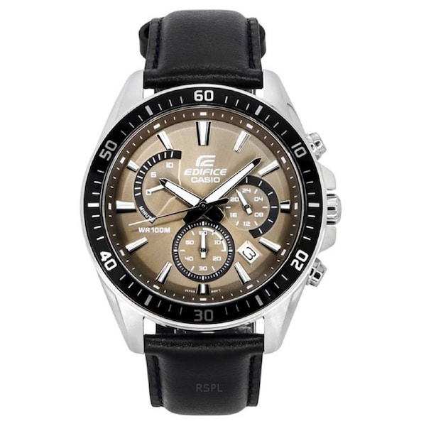 Casio EDIFICE Chronograph Stopwatch Leather Strap Quartz EFR-552L-5A Mens Watch