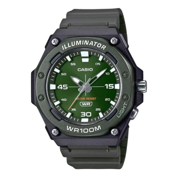 Casio Illuminator Analog Green Dial Backlight Quartz MW-620H-3AV 100M Mens Watch