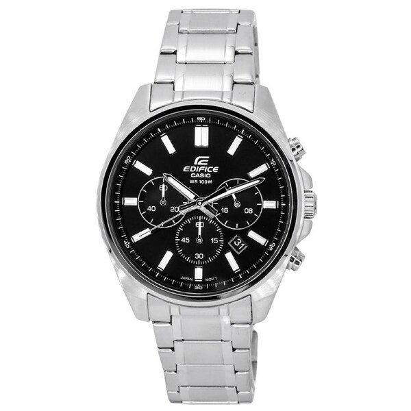 Casio EDIFICE Chronograph Stainless Steel Black Dial EFV-650D-1A 100M Mens Watch