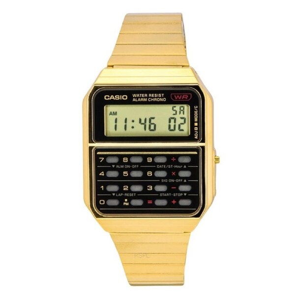 Casio Vintage Digital Calculator Golden Stainless Steel CA-500WEG-1A Mens Watch