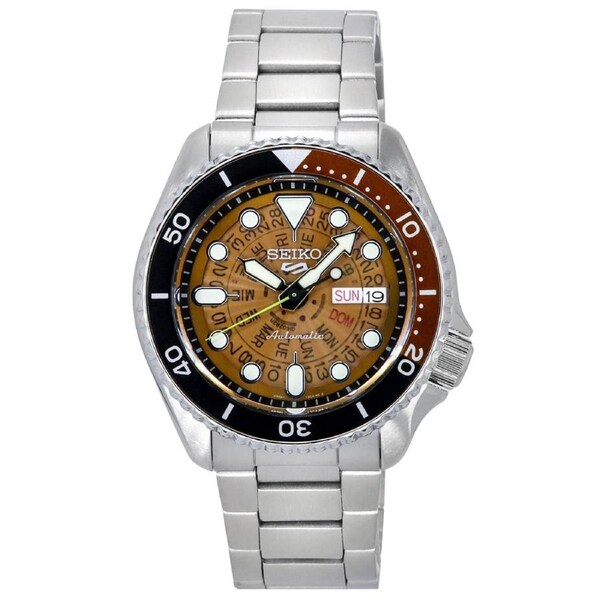 Seiko 5 Sports SKX Style Stainless Steel Orange Dial SRPJ47K1 100M Mens Watch