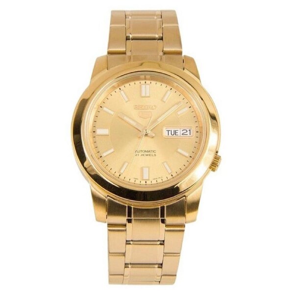 Seiko 5 Gold Tone Stainless Steel Dial 21 Jewels Automatic SNKK20K1 Mens Watch