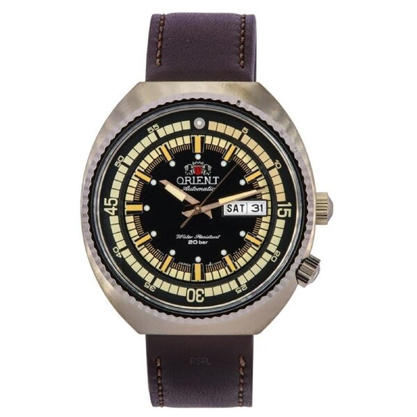 Orient Neo Classic Sports Brown Leather Black Dial RA-AA0E06B19B 200M Mens Watch