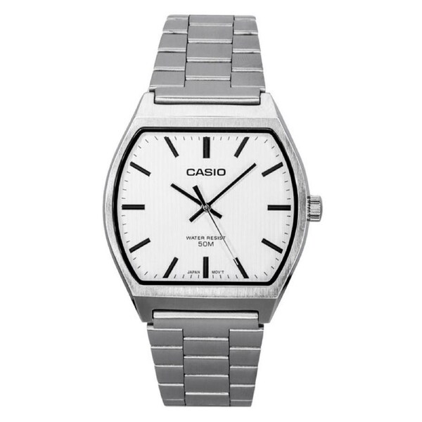 Casio Analog Stainless Steel White Dial Quartz MTP-B140D-7A 50M Mens Watch