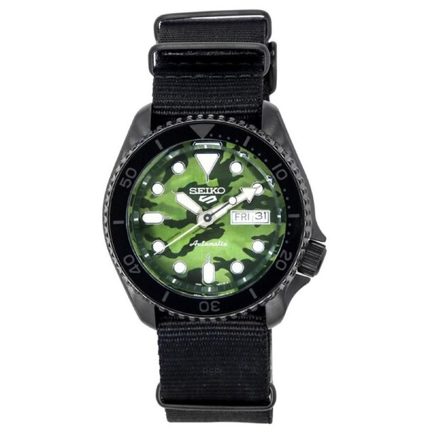 Seiko 5 Sports SKX Street Style Nylon Strap Camouflage Dial SRPJ37K1 Mens Watch