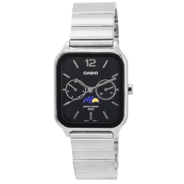 Casio Moon Phase Day/Date Black Dial Japan Mov't Quartz MTP-M305D-1A Mens Watch
