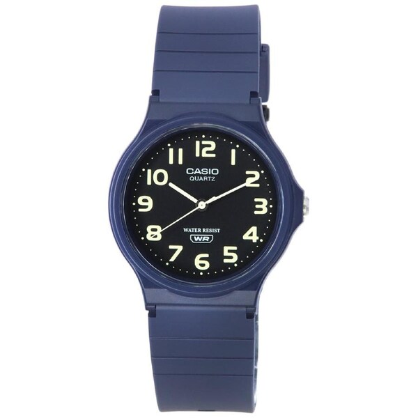 Casio Black Dial Blue Resin Strap Quartz MQ-24UC-2B Water-Resist Mens Watch