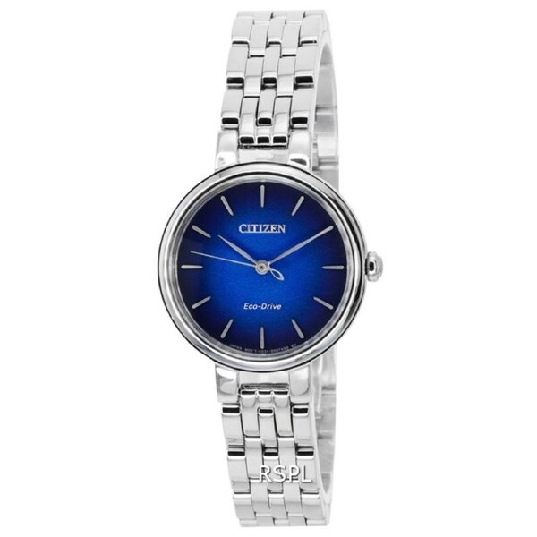 Citizen L Eco-Drive Stainless Steel Blue Dial EM0990-81L 50M Womens Ladies Watch