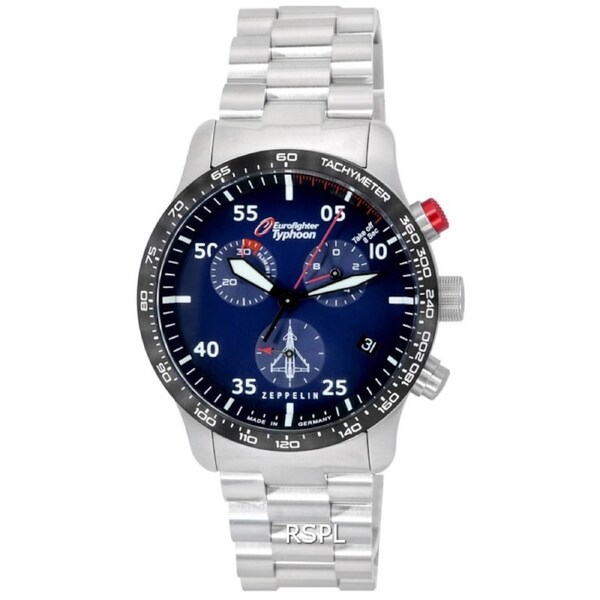 Zeppelin Eurofighter Typhoon Chronograph Blue Dial Quartz Mens Watch & Band Sets