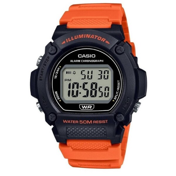 Casio Alarm Chronograph Illuminator Stopwatch Quartz W-219H-4AV 50M Mens Watch