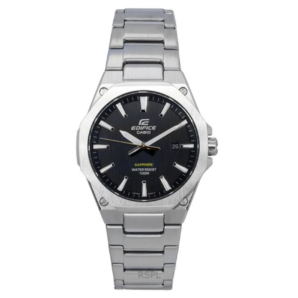 Casio EDIFICE Slim Line Sapphire Black Dial Quartz EFR-S108D-1A 100M Mens Watch