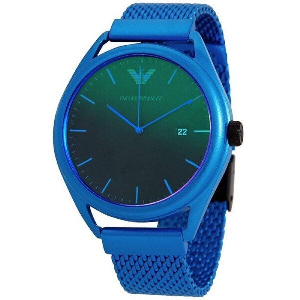 Emporio Armani Matteo Green Dial Date Aluminium Case Quartz AR11328 Mens Watch
