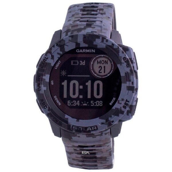 Garmin Instinct Solar Tactical Edition Graphite Camo Silicone Band Sort Watch