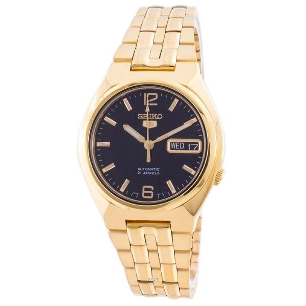 Seiko 5 Sports Automatic Black Dial Golden Stainless Steel SNKL66K1 Mens Watch