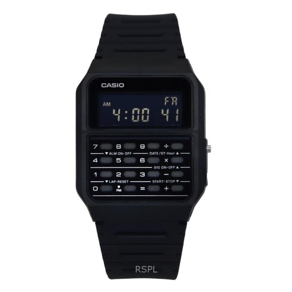 Casio Databank 8 Digit Calculator Alarm AM/PM CA53WF-1B Quartz 30M Unisex Watch