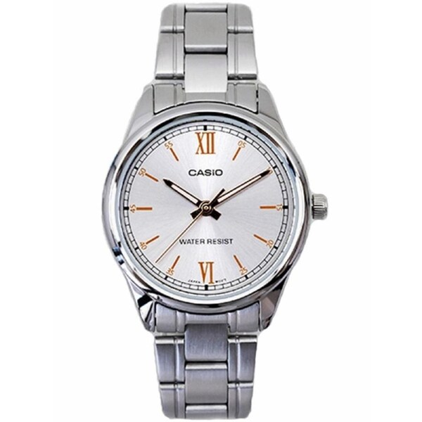 Casio Quartz LTP-V005D-7B2 White Dial Stainless Steel Analog Womens Ladies Watch