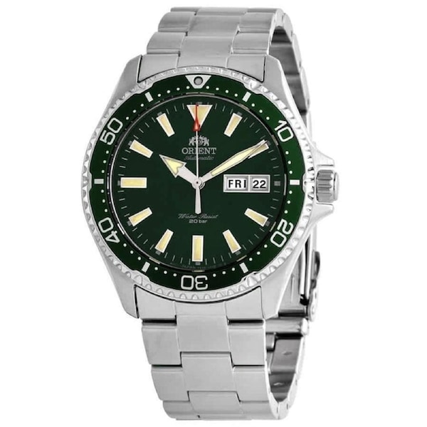Orient Mako III Green Dial Stainless Steel RA-AA0004E19B Analog 200M Mens Watch