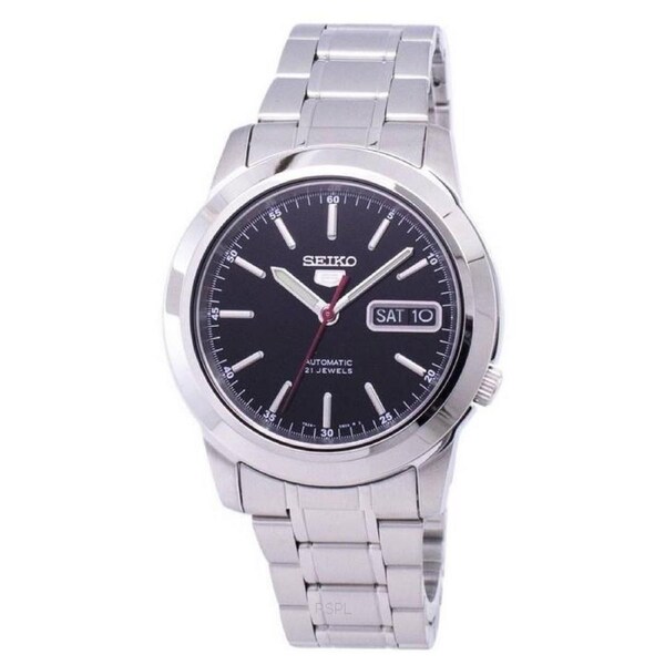 Seiko 5 Automatic Stainless Steel Black Dial Day/Date SNKE53K1 Analog Mens Watch