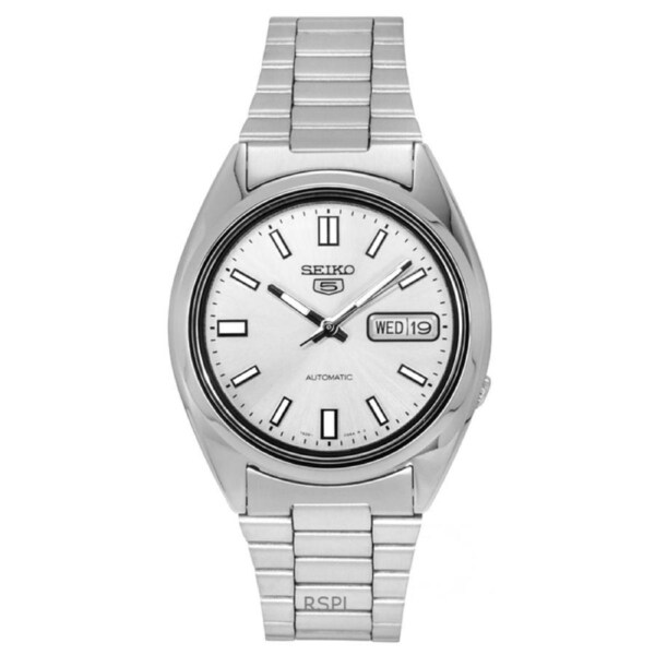 Seiko 5 Automatic Stainless Steel White Dial Day/Date SNXS73K1 30M Mens Watch