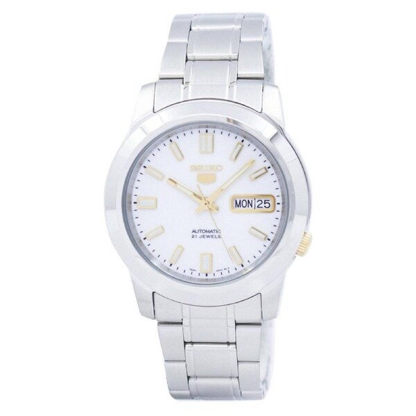 Seiko 5 Automatic 21 Jewels White Dial Stainless Steel 39mm SNKK07K1 Mens Watch