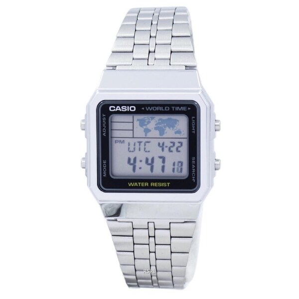 Casio Digital Alarm World Time Backlight Timer Stopwatch A500WA-1DF Mens Watch