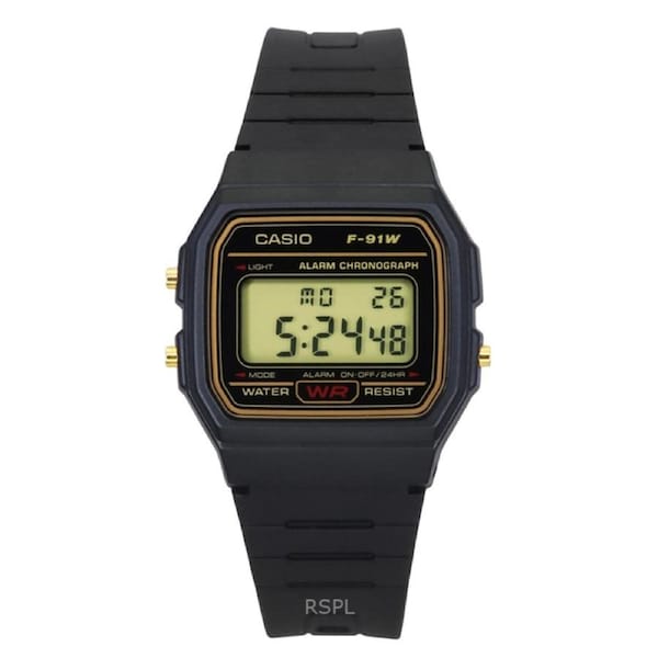 Casio Digital Alarm Chronograph Stopwatch Calendar F-91WG-9S 30M Mens Watch