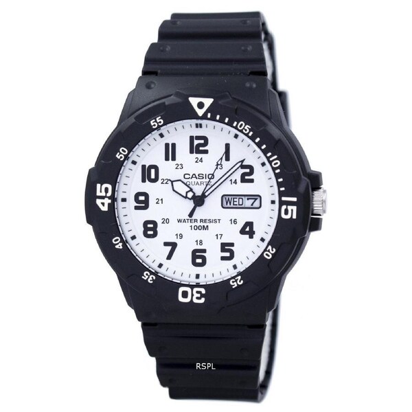 Casio White Dial Day/Date Quartz Analog MRW-200H-7BV 100M Mens Watch