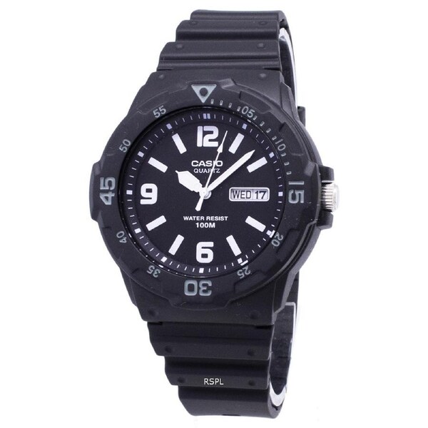 Casio Quartz Analog Resin Strap White Color Accents MRW-200H-1B2VDF Mens Watch