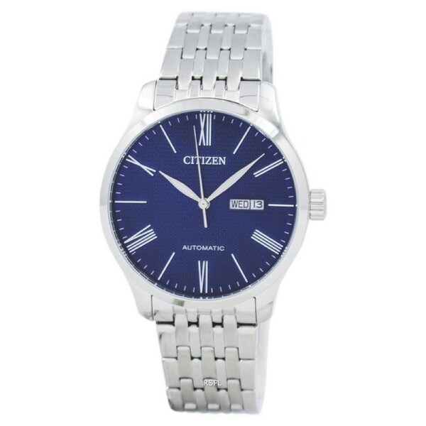 Citizen Automatic Analog Day/Date Blue Textured Dial NH8350-59L 50M Mens Watch