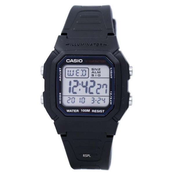 Casio Classic Digital Illuminator Backlight Stopwatch W800H1AVDF 100M Mens Watch