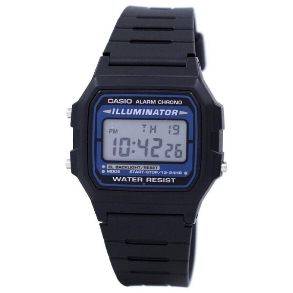 Casio F-105W Digital Quartz Alarm Chrono Illuminator F-105W-1ADF WR Mens Watch